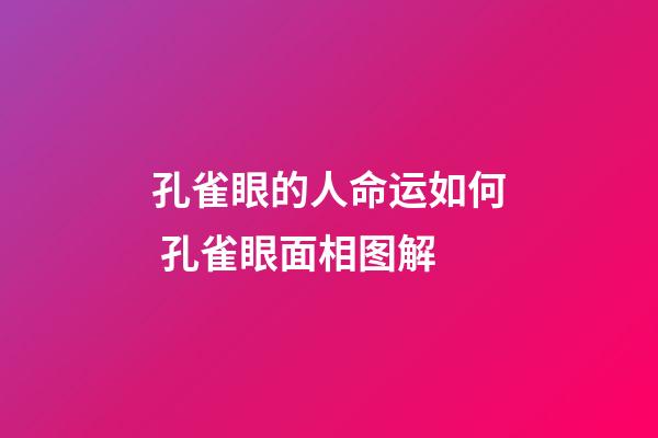 孔雀眼的人命运如何 孔雀眼面相图解